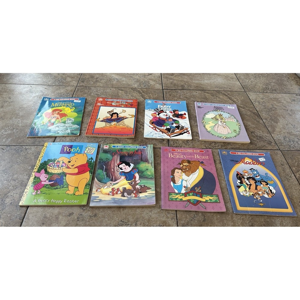 Vintage Golden Coloring Books - Lot of 8- Walt Disney
